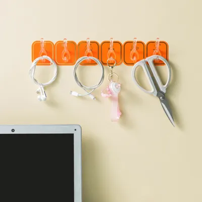 Kitchen Bathroom Six Row Wall Hook Wall Hanger (6 pcs)